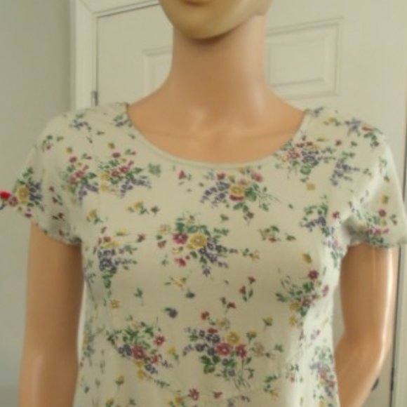 Sz 5/6 - Light Grey & Purple Flowered Spring Dress - Picture 5 of 7